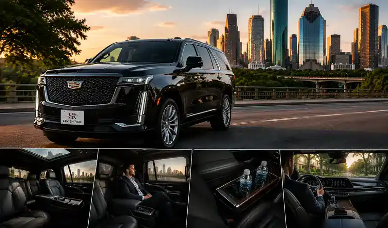 Cadillac Escalade chauffeur service providing luxury transportation between Houston neighborhoods with premium comfort and privacy.